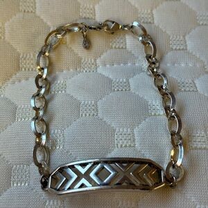Crown Silver Geometric Bracelet